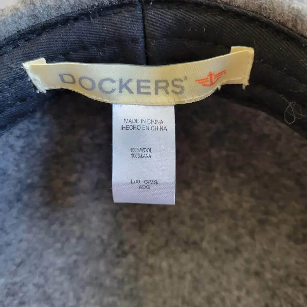 DOCKERS Wool Newsboy Hat Gray Flat Cap Winter Fall Grandpa Style - Picture 8 of 10